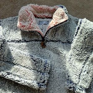 Women’s quarters zip fleece blue and pink new without tags size mediumP